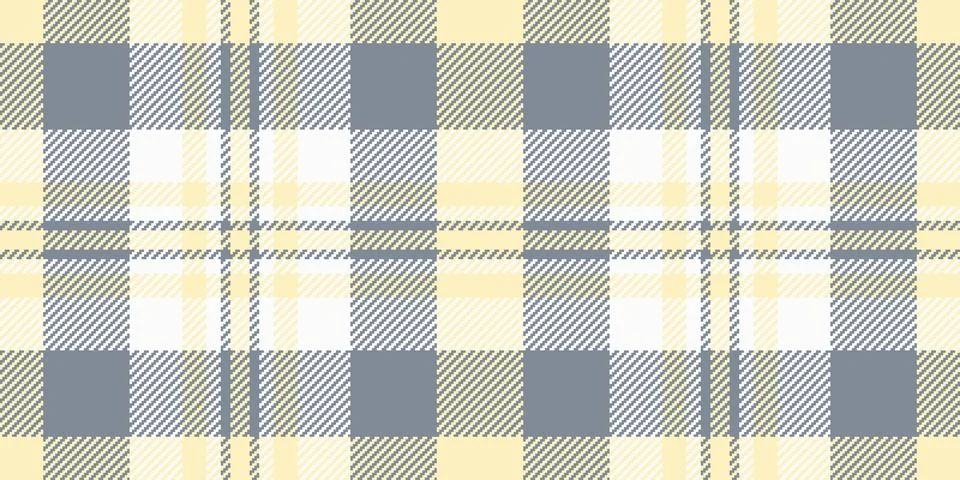 Subtle pastel plaid pattern in soft yellow and gray.  Perfect for textile des Stock Illustration