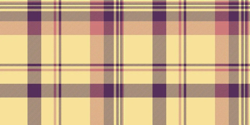 Subtle pastel plaid pattern in soft yellow, mauve, and dark purple.  Perfec.. Stock Illustration