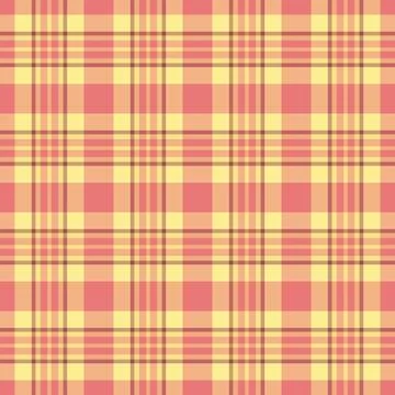 Subtle pastel plaid pattern in warm peach and yellow tones. Perfect for texti Stock Illustration