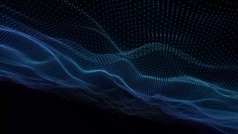 Subtle Patterns Blue and Cyan Abstract Digital Particle Waves Flowing Acros.. Stock Footage 320069246