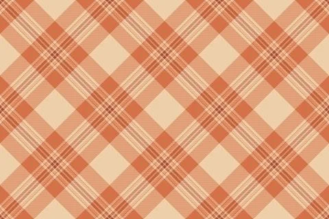 Subtle peach and coral diagonal plaid pattern. Perfect for textile design, .. Stock Illustration