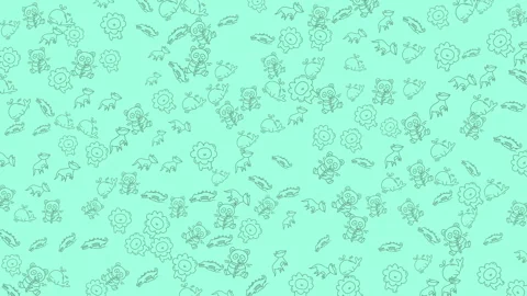 Subtle repeating floral pattern on soft teal background for seamless design Stock Footage 336830802