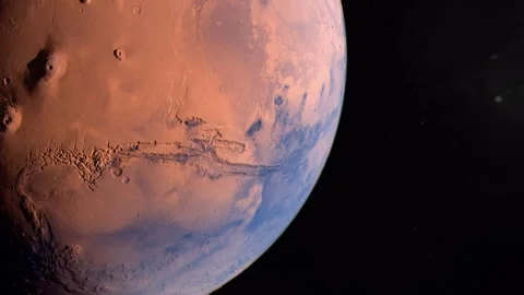 Subtle Rotation of Mars the Red Planet Showing Valles Marineris Stock Footage 286797929