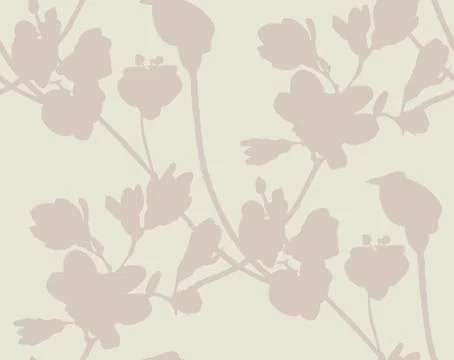 Subtle Seamless Pattern with Drawn Flowers Plants Stock Illustration