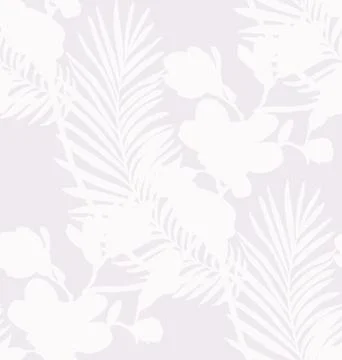 Subtle Seamless Pattern with Drawn Flowers Plants Stock Illustration