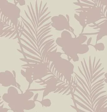 Subtle Seamless Pattern with Drawn Flowers Plants Stock Illustration