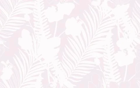 Subtle Seamless Pattern with Drawn Flowers and Leaves Stock Illustration