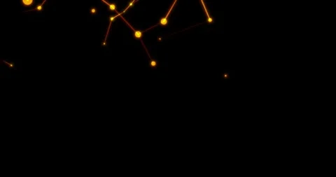A subtle turning motion of an intricate orange network grid on deep black Stock Footage 345846686