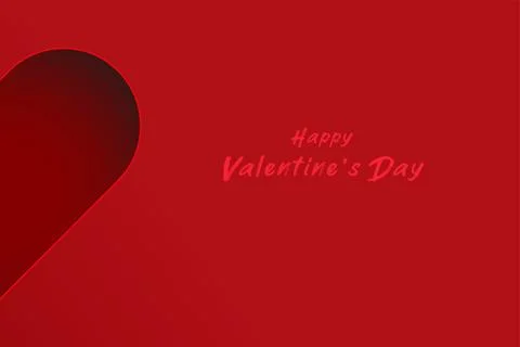 A subtle Valentines Day card featuring a dark red heart shape with a slight.. Stock Illustration
