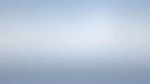 Subtle white particles falling on a light blue gradient background. 4K Video stock 342688194