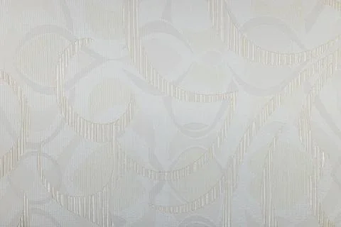Subtle white tapestry background with delicate circular patterns Stock Photos