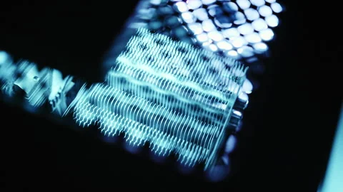 Subtly lit Gaming PC seen through mesh Stock Footage 243902746
