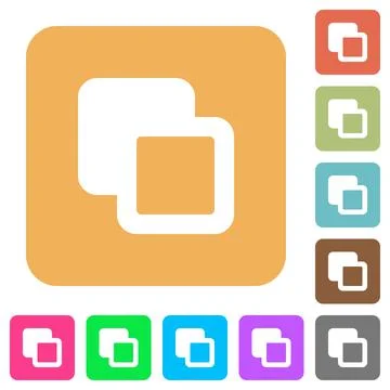 Subtract shapes rounded square flat icons Illustrazione stock