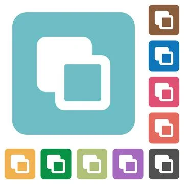 Subtract shapes rounded square flat icons 스톡 일러스트