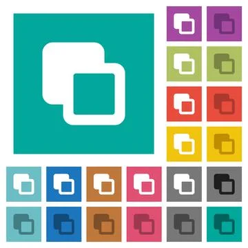 Subtract shapes square flat multi colored icons Stock Illustration
