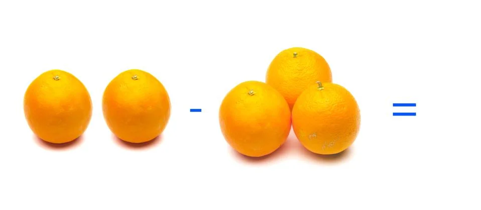 Subtracting oranges Stock Photos