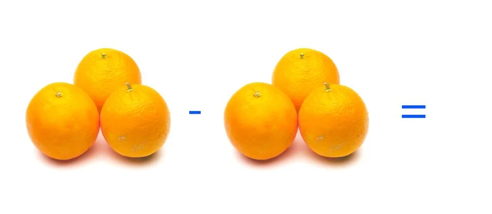 Subtracting oranges Stock Photos