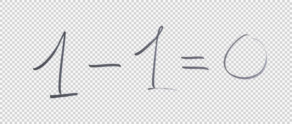 A subtraction drawn with a black marker Stock Illustration