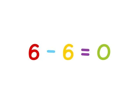 Subtraction mathematics for children vector template Illustrazione stock