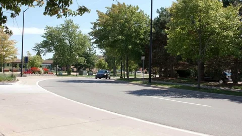 Suburb Intersection Stock Footage 85571856