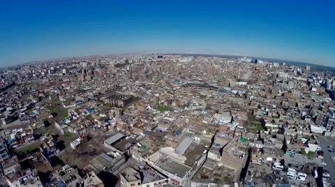 Suburb old ctiy drone Stock Footage