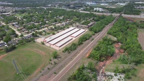 Suburb with self storage Stock Footage 240221646