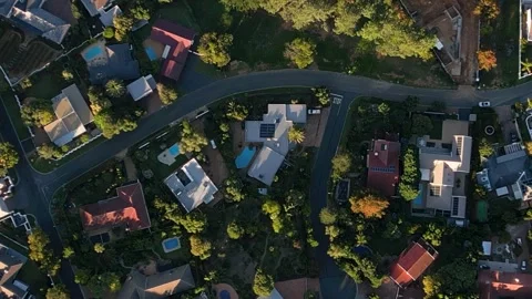 Suburb at sunset from the top Stock Footage 270166986