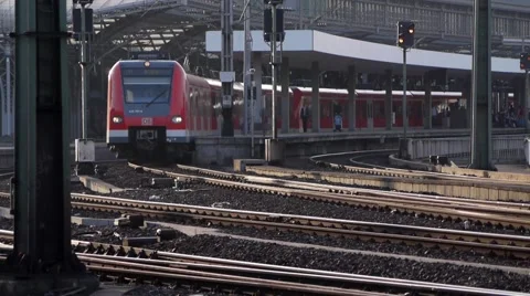 A Suburb Train Is Leaving The Station 스톡 동영상 64345516