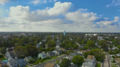Suburban America Aerial Drone Long Island New York Stock Footage