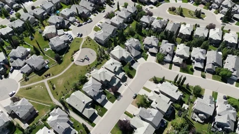 Suburban area top down to Rocky mountains raise up (speedramp) Stock Footage 219597033