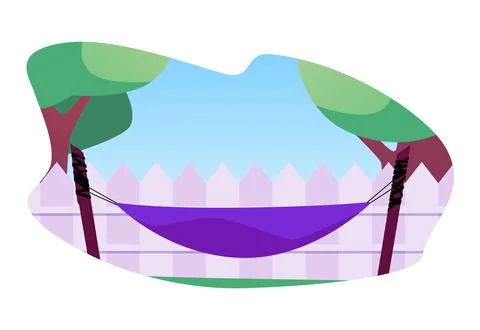 Suburban backyard hammock vector illustration Stock Illustration