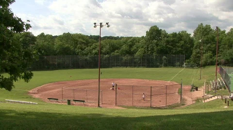 Suburban Baseball Field Stock Footage 733969