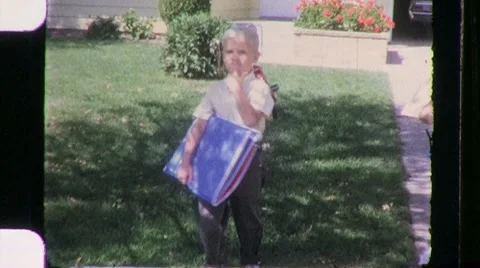 Suburban Children in Neighborhood Circa 1965 (Vintage Film Home Movie) 1162 Stock Footage