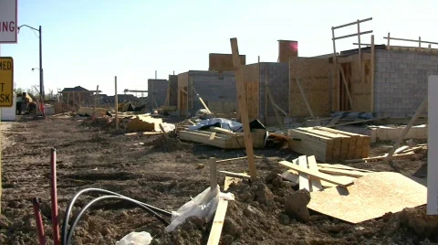 Suburban Construction Site Video stock 647648