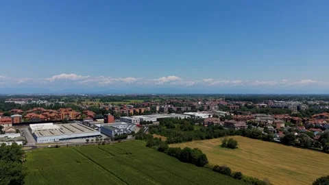 Suburban Development Along Agricultural Fields Outside Milan Italy Stock Footage 340906076