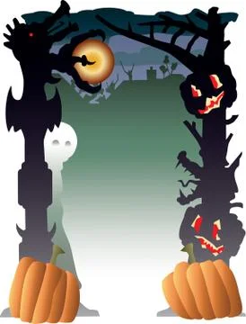 Suburban Halloween Stock Illustration