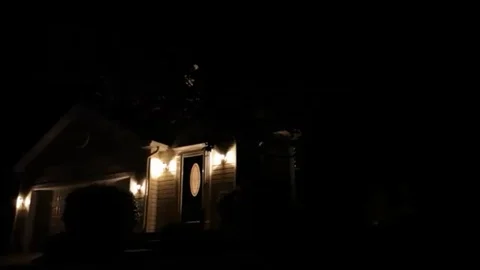 Suburban Home. Night. Stock Footage 102716743