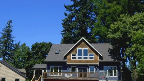 Suburban Home Pan Down Stock Footage 73220777