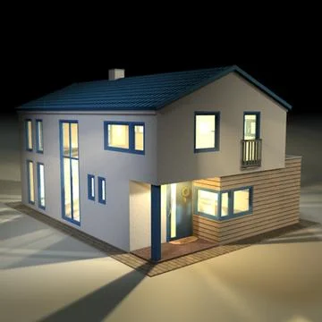 Suburban House 3D Model