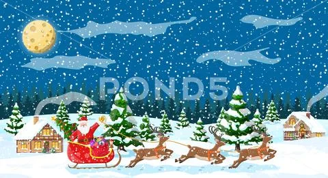 Suburban house covered snow. Stock Illustration