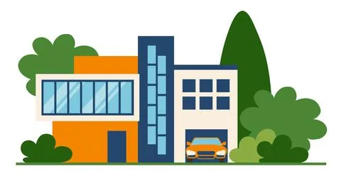 Suburban house Ilustración de archivo