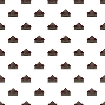 Suburban house pattern repeating on white background Illustrazione stock