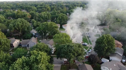 Suburban housefire Stock Footage 114751613