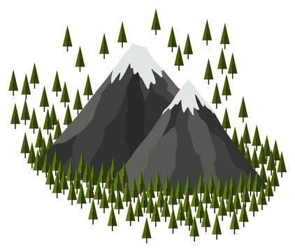 Suburban map design elements. Trees and mountain. Village aerial view. GPS Stock Illustration