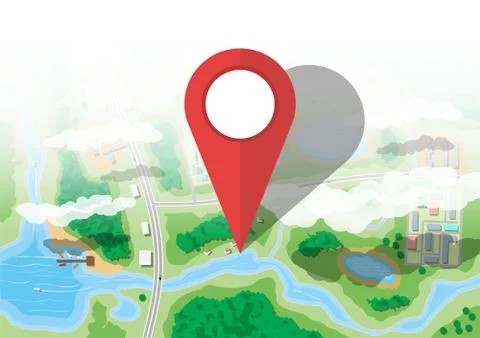 Suburban nature map Stock Illustration