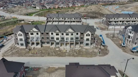 Suburban New Homes Multi Storey Construction 스톡 동영상 308418383