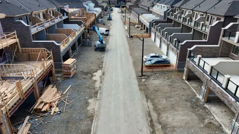 Suburban New Housing Construction in Brampton, Ontario 스톡 동영상 308418405