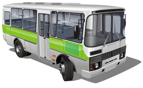 Suburban passenger mini-bus Stock Illustration