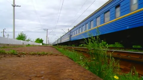 The suburban passenger platform, goes a train. Stock Footage 11858521