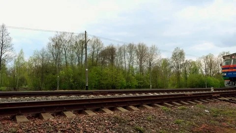 Suburban passenger train rides Stock Footage